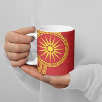 Vergina Sun Macedonia Ceramic Mug Greek Pattern Red - Wonder Print Shop