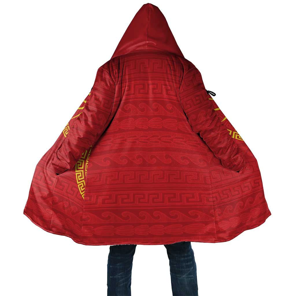 Vergina Sun Macedonia Cloak Greek Pattern Red - Wonder Print Shop