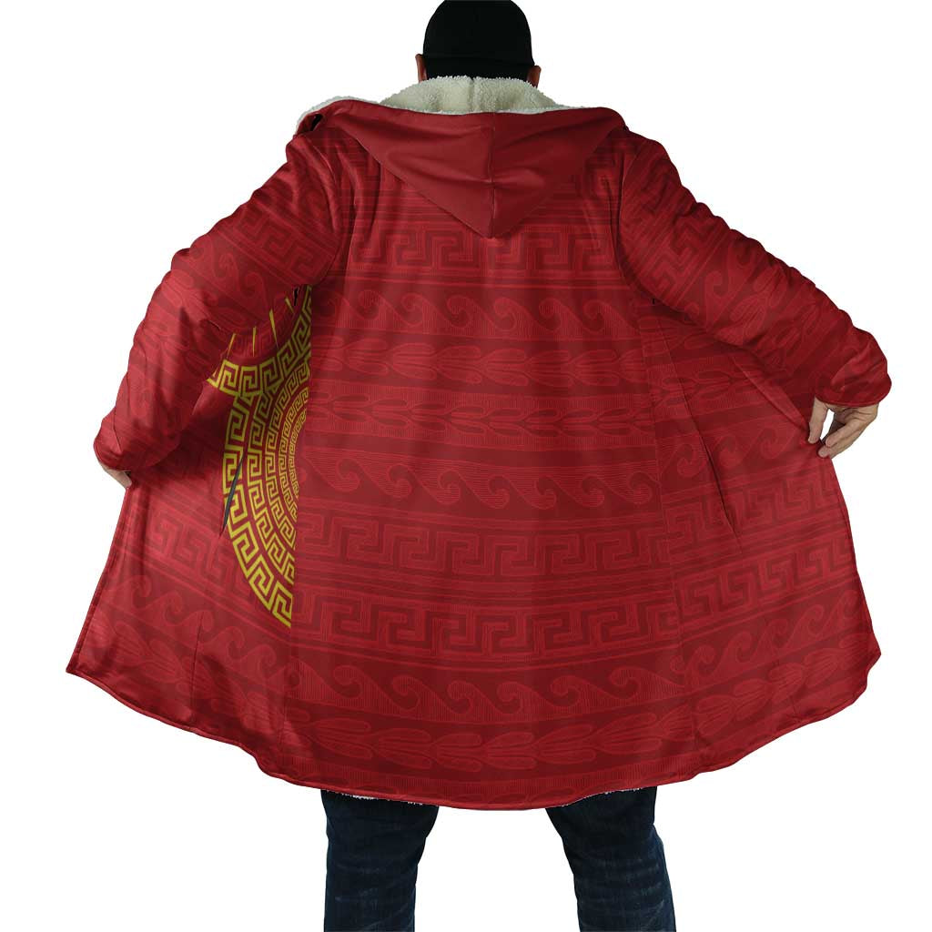 Vergina Sun Macedonia Cloak Greek Pattern Red - Wonder Print Shop