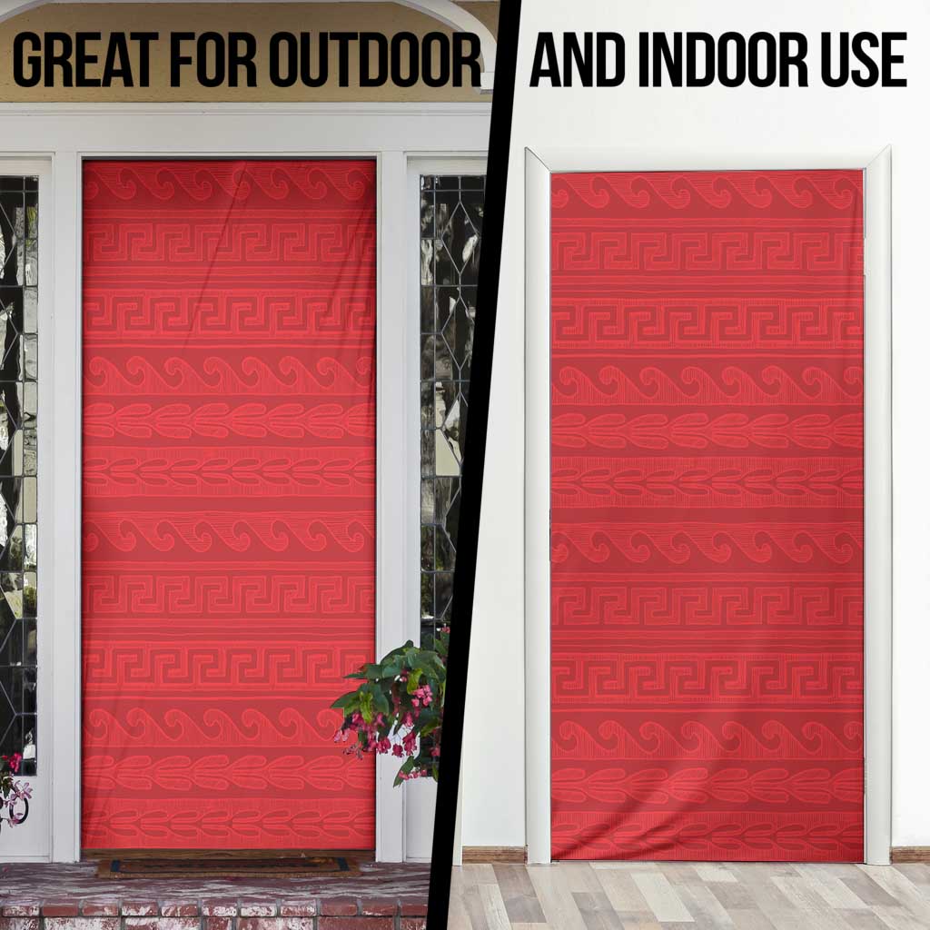 Vergina Sun Macedonia Door Cover Greek Pattern Red - Wonder Print Shop
