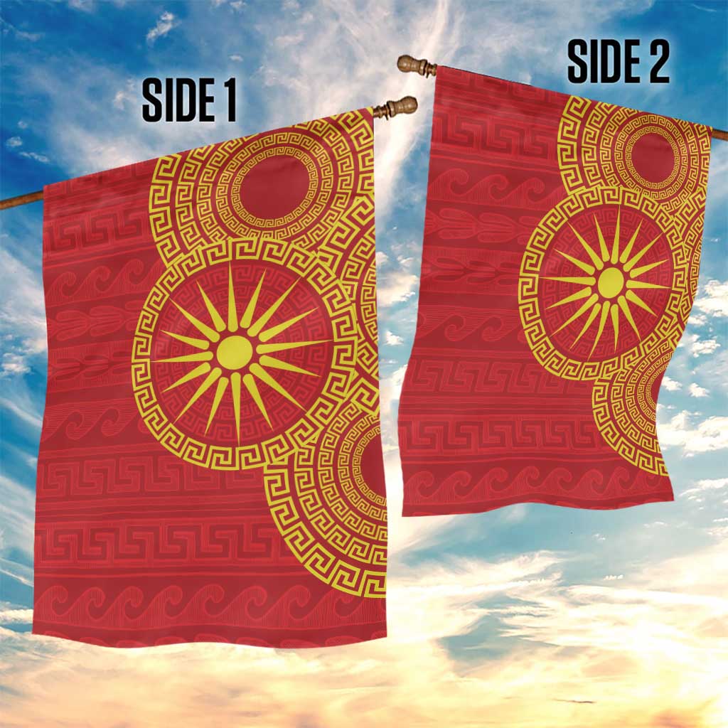 Vergina Sun Macedonia Garden Flag Greek Pattern Red - Wonder Print Shop
