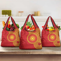 Vergina Sun Macedonia Grocery Bag Greek Pattern Red - Wonder Print Shop