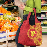 Vergina Sun Macedonia Grocery Bag Greek Pattern Red - Wonder Print Shop