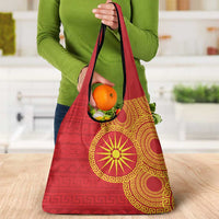 Vergina Sun Macedonia Grocery Bag Greek Pattern Red - Wonder Print Shop