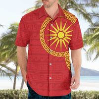 Vergina Sun Macedonia Hawaiian Shirt Greek Pattern Red - Wonder Print Shop