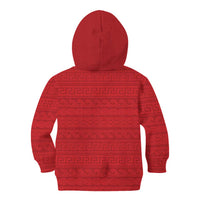 Vergina Sun Macedonia Kid Hoodie Greek Pattern Red - Wonder Print Shop