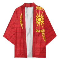 Vergina Sun Macedonia Kimono Greek Pattern Red - Wonder Print Shop