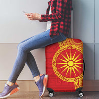 Vergina Sun Macedonia Luggage Cover Greek Pattern Red - Wonder Print Shop