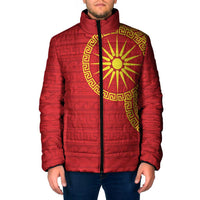 Vergina Sun Macedonia Padded Jacket Greek Pattern Red - Wonder Print Shop