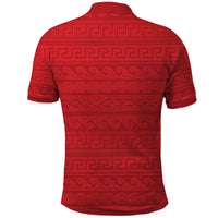 Vergina Sun Macedonia Polo Shirt Greek Pattern Red - Wonder Print Shop