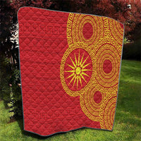 Vergina Sun Macedonia Quilt Greek Pattern Red - Wonder Print Shop