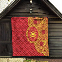 Vergina Sun Macedonia Quilt Greek Pattern Red - Wonder Print Shop