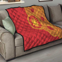 Vergina Sun Macedonia Quilt Greek Pattern Red - Wonder Print Shop