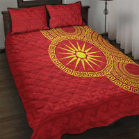 Vergina Sun Macedonia Quilt Bed Set Greek Pattern Red - Wonder Print Shop