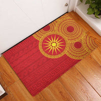 Vergina Sun Macedonia Rubber Doormat Greek Pattern Red - Wonder Print Shop