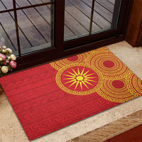 Vergina Sun Macedonia Rubber Doormat Greek Pattern Red - Wonder Print Shop