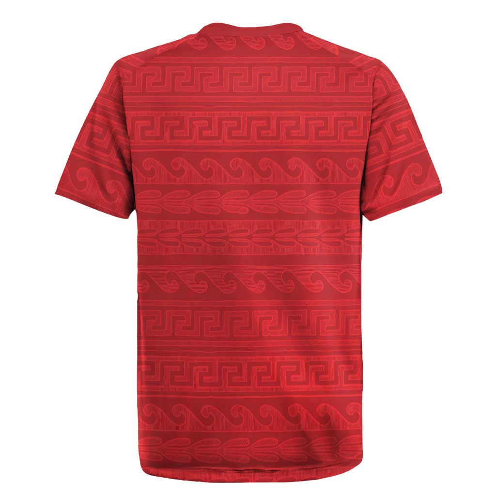 Vergina Sun Macedonia Rugby Jersey Greek Pattern Red - Wonder Print Shop