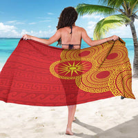 Vergina Sun Macedonia Sarong Greek Pattern Red - Wonder Print Shop