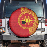 Vergina Sun Macedonia Spare Tire Cover Greek Pattern Red - Wonder Print Shop