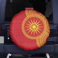 Vergina Sun Macedonia Spare Tire Cover Greek Pattern Red - Wonder Print Shop