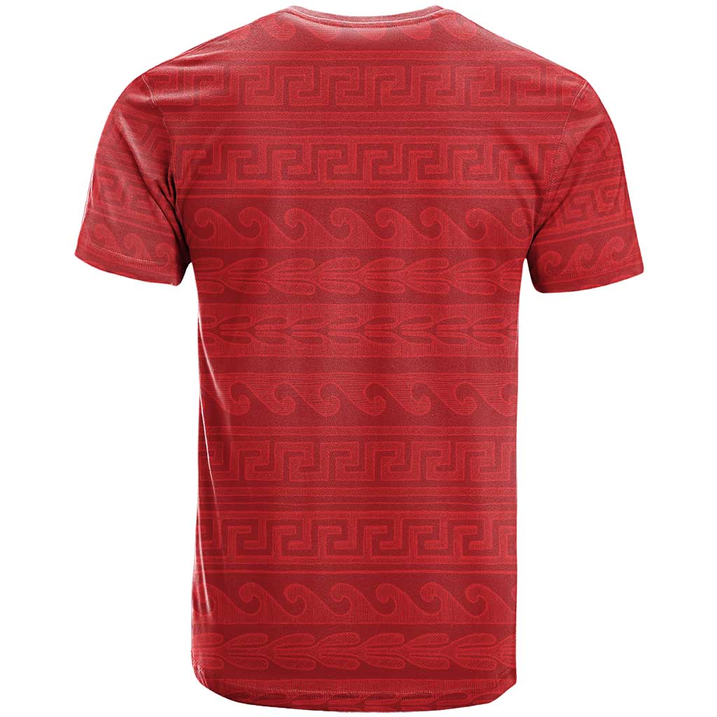 Vergina Sun Macedonia T Shirt Greek Pattern Red - Wonder Print Shop