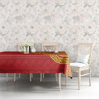 Vergina Sun Macedonia Tablecloth Greek Pattern Red - Wonder Print Shop