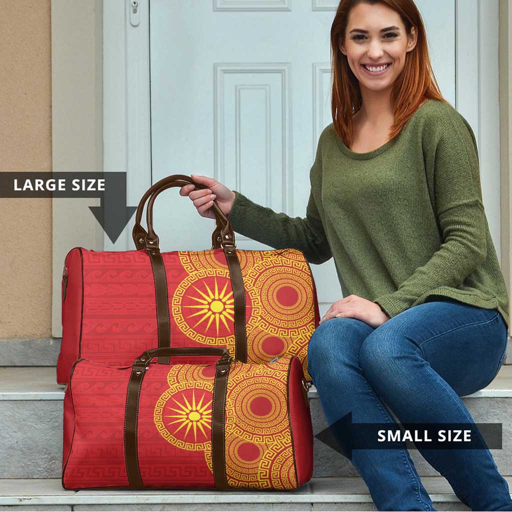 Vergina Sun Macedonia Travel Bag Greek Pattern Red - Wonder Print Shop