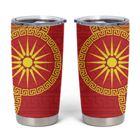 Vergina Sun Macedonia Tumbler Cup Greek Pattern Red - Wonder Print Shop