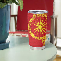 Vergina Sun Macedonia Tumbler Cup Greek Pattern Red - Wonder Print Shop