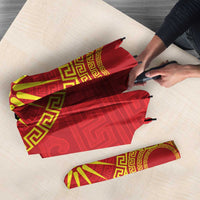 Vergina Sun Macedonia Umbrella Greek Pattern Red - Wonder Print Shop