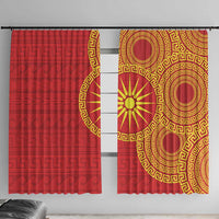 Vergina Sun Macedonia Window Curtain Greek Pattern Red - Wonder Print Shop