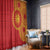 Vergina Sun Macedonia Window Curtain Greek Pattern Red - Wonder Print Shop