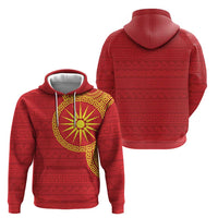 Vergina Sun Macedonia Zip Hoodie Greek Pattern Red - Wonder Print Shop