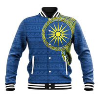 Vergina Sun Macedonia Baseball Jacket Greek Pattern Blue - Wonder Print Shop