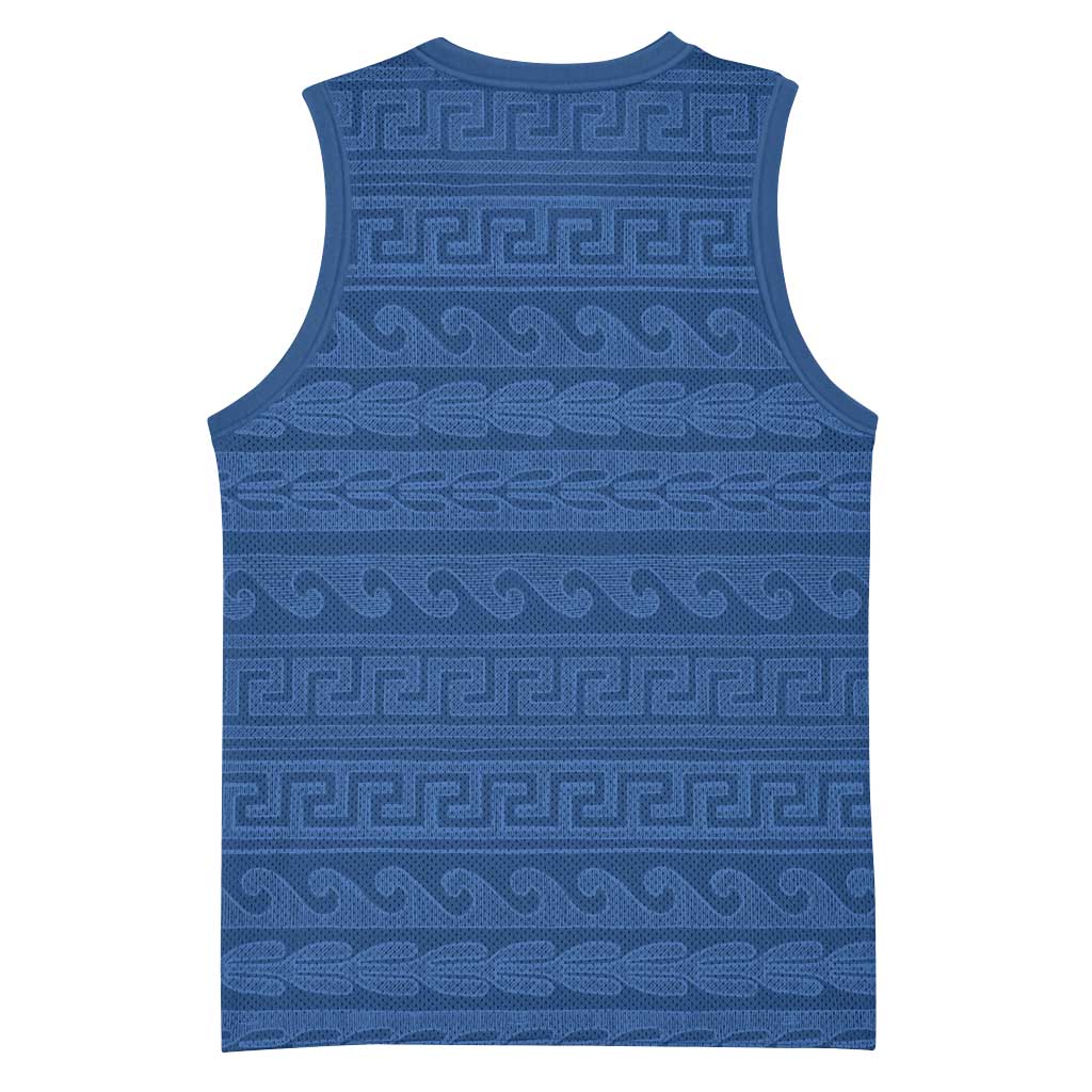 Vergina Sun Macedonia Basketball Jersey Greek Pattern Blue - Wonder Print Shop