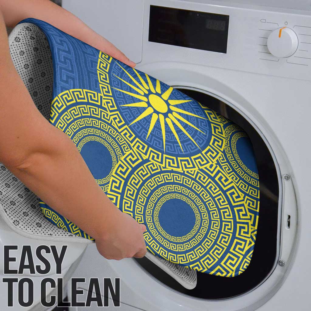 Vergina Sun Macedonia Bathroom Set Greek Pattern Blue - Wonder Print Shop