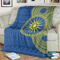 Vergina Sun Macedonia Blanket Greek Pattern Blue - Wonder Print Shop