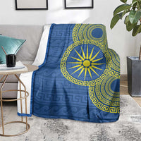 Vergina Sun Macedonia Blanket Greek Pattern Blue - Wonder Print Shop