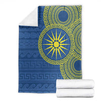 Vergina Sun Macedonia Blanket Greek Pattern Blue - Wonder Print Shop