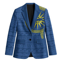 Vergina Sun Macedonia Blazer Greek Pattern Blue - Wonder Print Shop