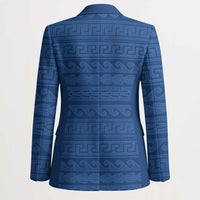 Vergina Sun Macedonia Blazer Greek Pattern Blue - Wonder Print Shop
