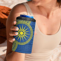 Vergina Sun Macedonia 4 in 1 Can Cooler Tumbler Greek Pattern Blue - Wonder Print Shop