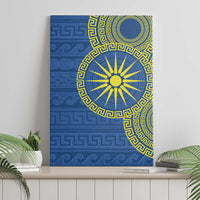 Vergina Sun Macedonia Canvas Wall Art Greek Pattern Blue - Wonder Print Shop