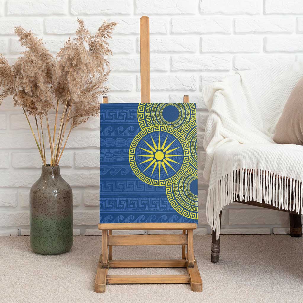 Vergina Sun Macedonia Canvas Wall Art Greek Pattern Blue - Wonder Print Shop