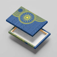 Vergina Sun Macedonia Canvas Wall Art Greek Pattern Blue - Wonder Print Shop