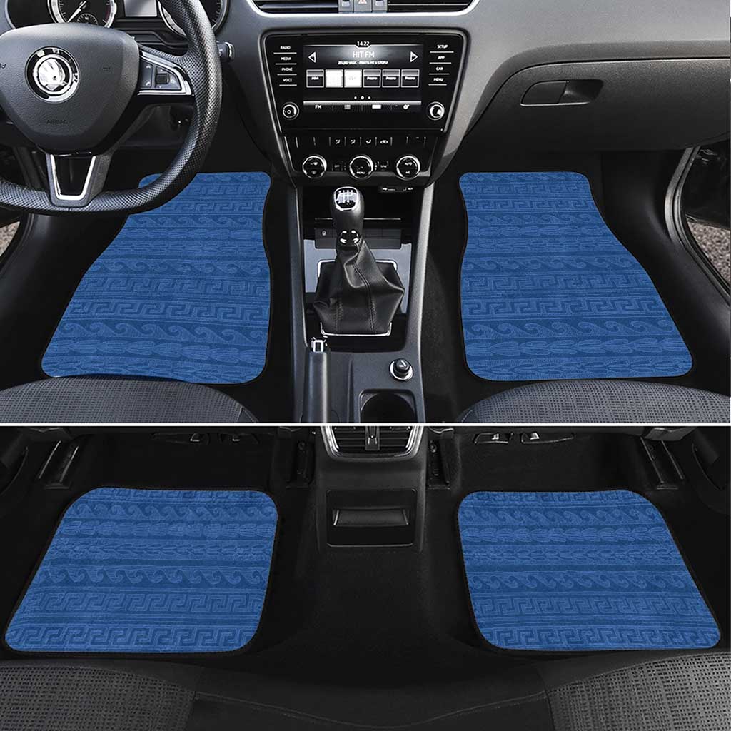 Vergina Sun Macedonia Car Mats Greek Pattern Blue - Wonder Print Shop