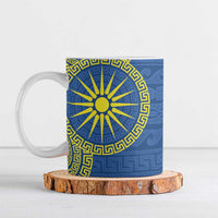 Vergina Sun Macedonia Ceramic Mug Greek Pattern Blue - Wonder Print Shop
