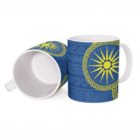 Vergina Sun Macedonia Ceramic Mug Greek Pattern Blue - Wonder Print Shop