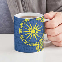 Vergina Sun Macedonia Ceramic Mug Greek Pattern Blue - Wonder Print Shop