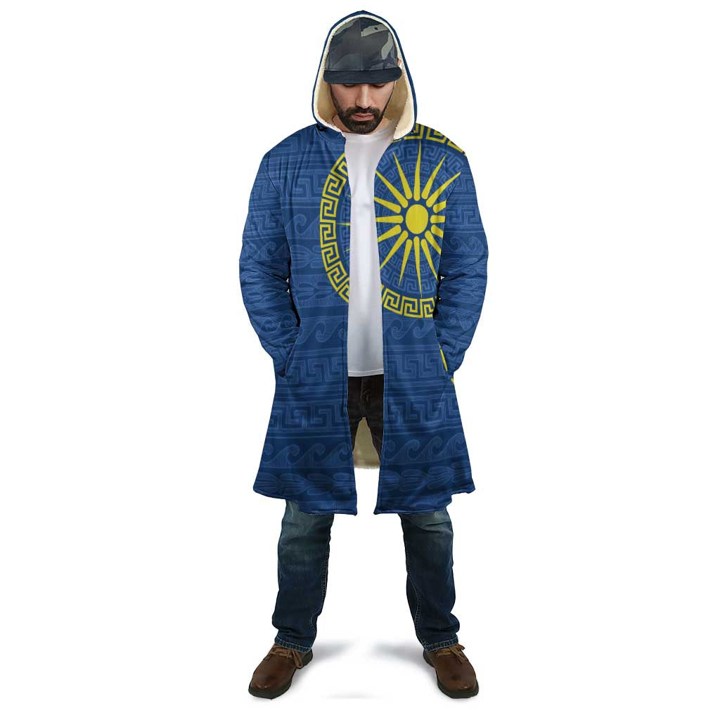 Vergina Sun Macedonia Cloak Greek Pattern Blue - Wonder Print Shop